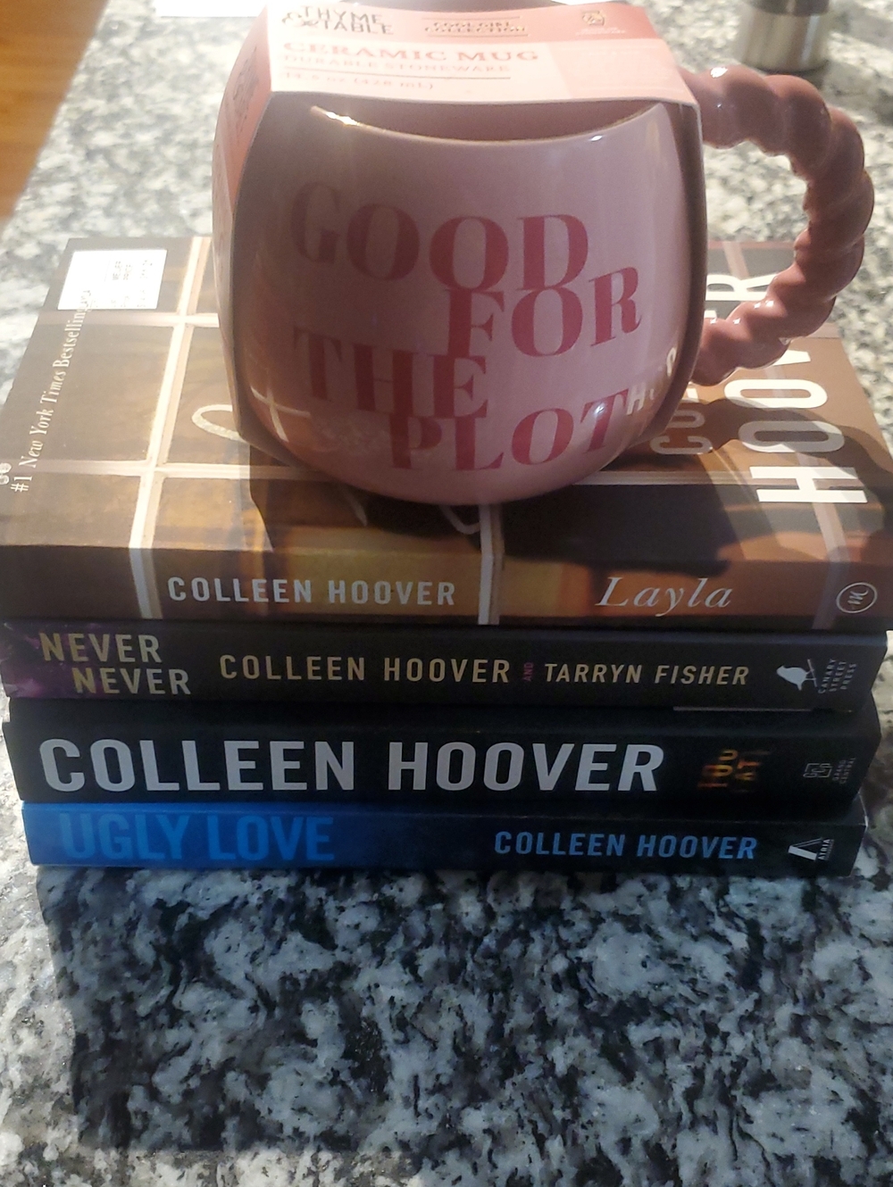 NWT 'Good For The Plot' Mug  & 4 New Colleen Hoover Novels